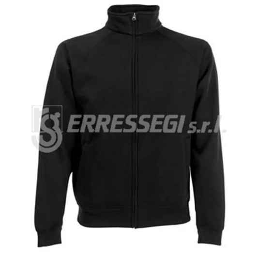 Felpa a zip intera con tasche a filetto